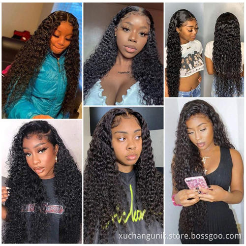150% 180% Density Glueless Full 360 Hd 4*4 Closure Water Natural Wave Lace Front Brazilian Human Hair Wig With Baby Hair Water